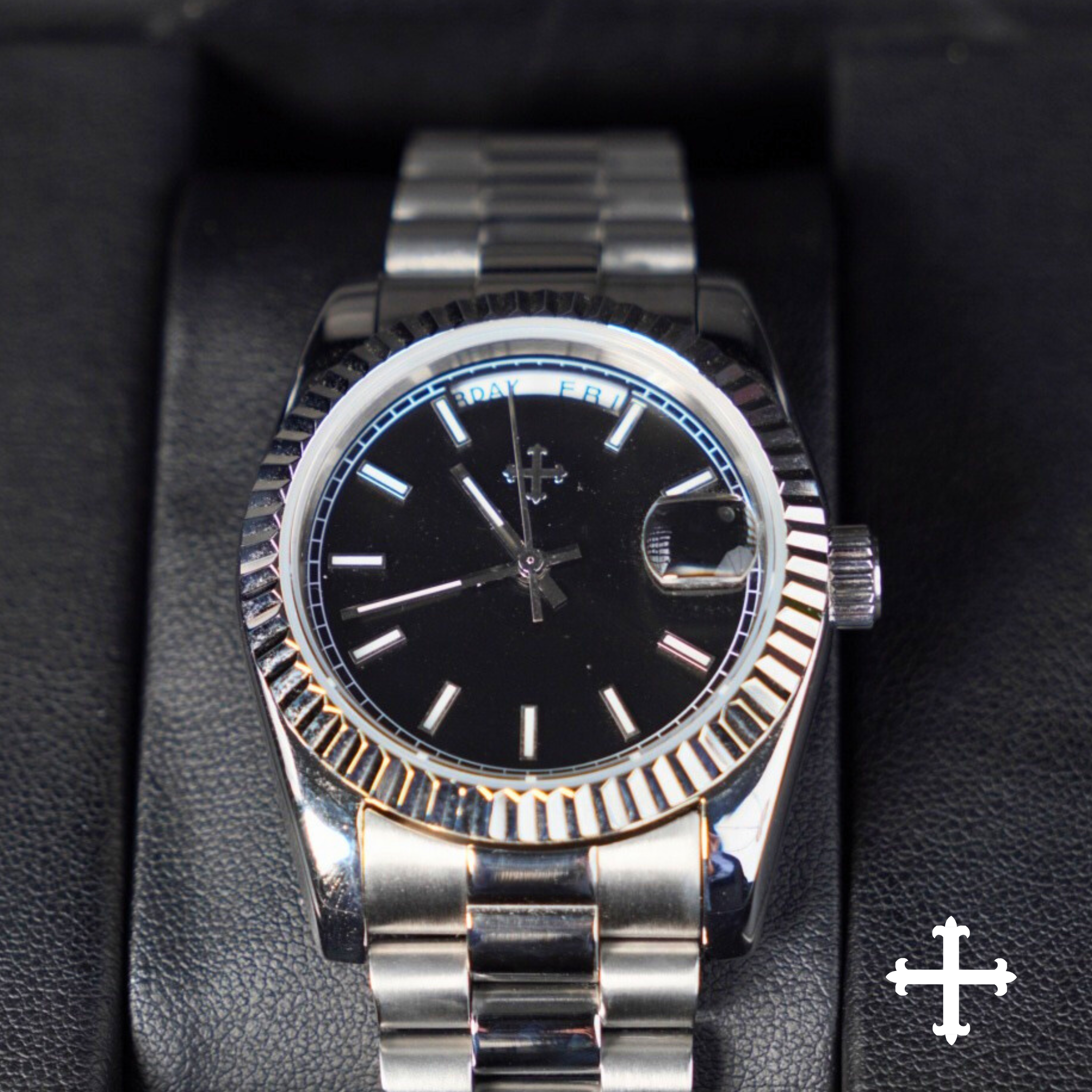 Silver Black - Miyota  -calendario completo